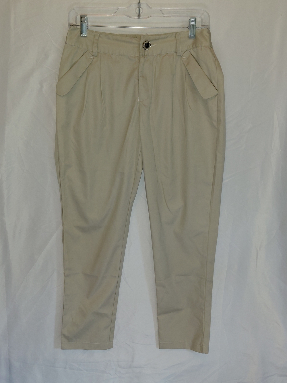 Women's Beige Tailored Tapered Trousers